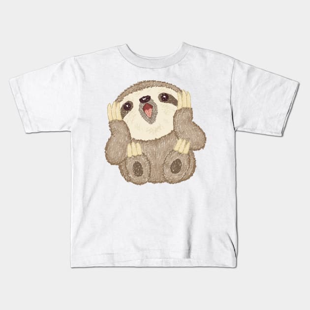 Surprised Sloth Kids T-Shirt by sanogawa